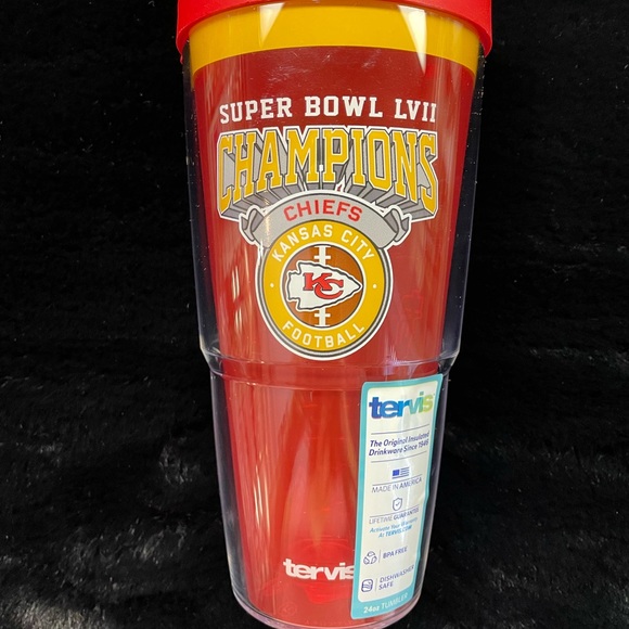 🆕KC Chiefs super bowl LVII #47 Champions Tervis 24 oz Lidded Tumbler - Picture 4 of 6
